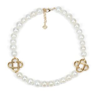 Casablanca Goldtone & Freshwater Pearl Logo Necklace